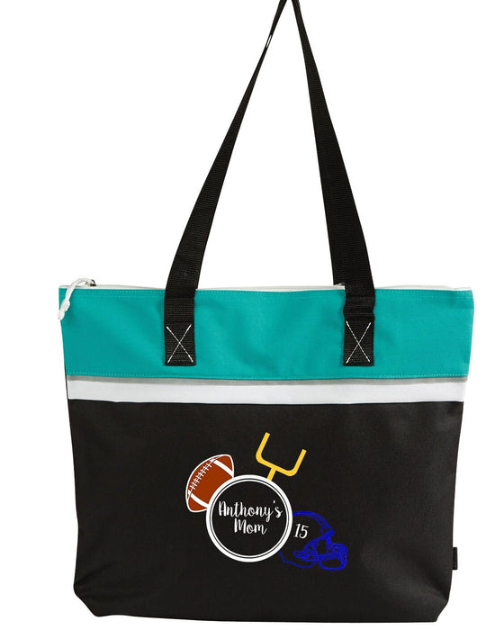 Sports Mom Football Personalized Small Beach Tote