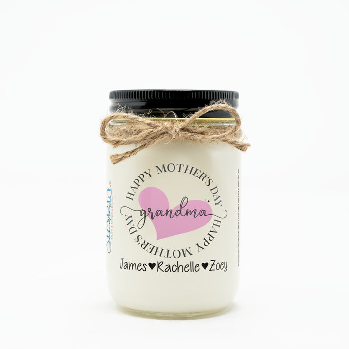 Grandma Happy Mother's Day Personalized with Grandchildren Names Hand Poured Soy Candle, Mother's Day, Gift for Grandmother