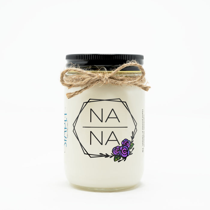 Nana Floral Frame Personalized Hand Poured Soy Candle, Mother's Day, Gift for Grandma