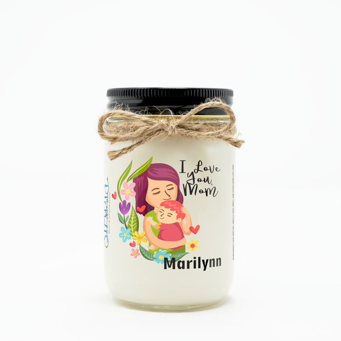 Mom and Child with Cactus Personalized Hand Poured Soy Candle, Mother's Day, Gift for Mom