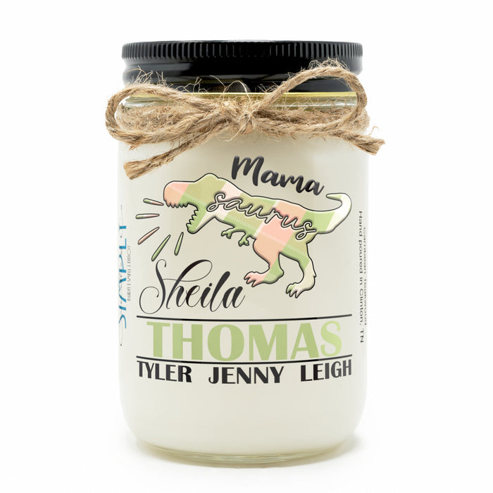 MamaSaurus Personalized Hand Poured Soy Candle, Mother's Day, Gift for Mom