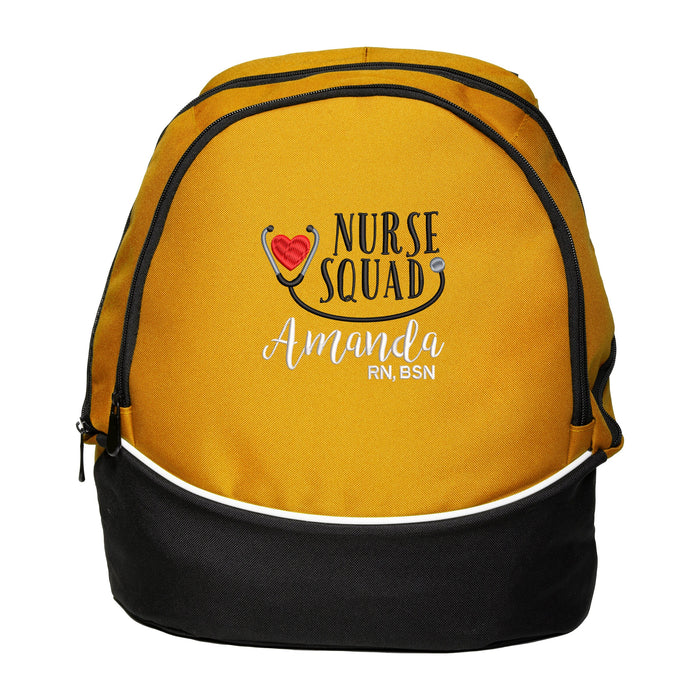 Nurse Squad Personalized Embroidered Backpack, RN, LPN, LVN