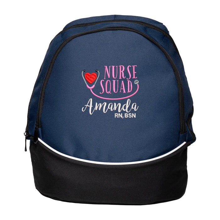 Nurse Squad Personalized Embroidered Backpack, RN, LPN, LVN