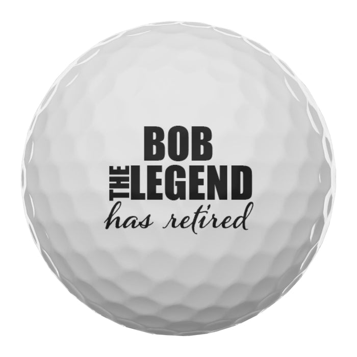 The Legend Has Retired Personalized Golf Balls (Set of 3 Balls)  #4474, Gift for Dad, Father's Day, Retirement Gift