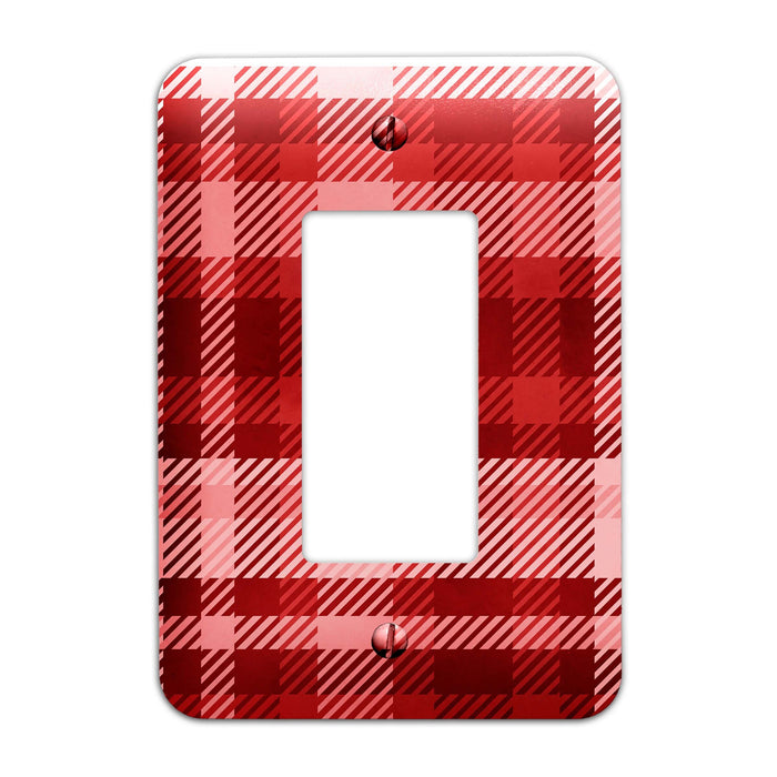 Red and Pink Plaid Decorative Light Switchplate Cover, Other Sizes Available, Home Decor, Lighting