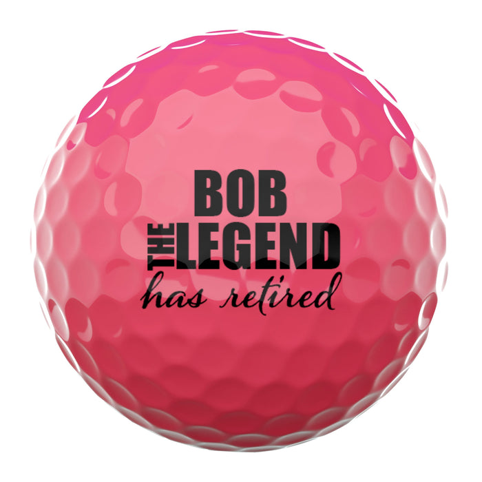 The Legend Has Retired Personalized Golf Balls (Set of 3 Balls)  #4474, Gift for Dad, Father's Day, Retirement Gift