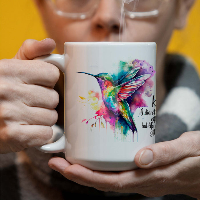 Hummingbirds Personalized 15 ounce Ceramic Coffee Mug, Gift for Daughter, Daughter in Law