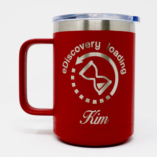 Simply Custom Life 15 oz Insulated Coffee Mug Red eDiscovery Loading Personalized Engraved 15 oz Insulated Coffee Mug